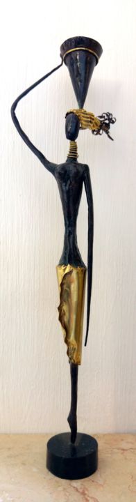 Sculpture titled "Black Beauty VIII" by Sapir Gelman, Original Artwork, Metals