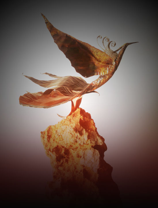 제목이 "Fire Bird"인 디자인 Sapir Gelman로, 원작, 금속