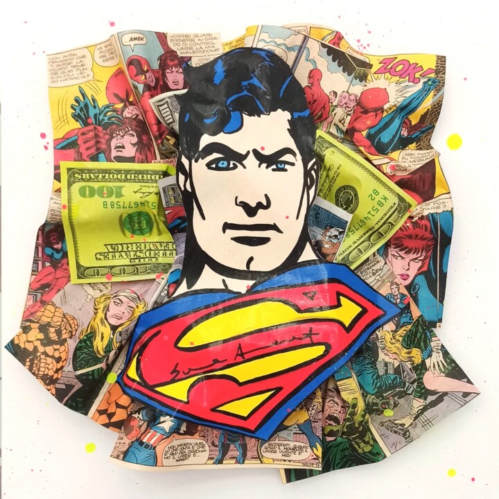 "Super man" başlıklı Tablo Sara Arnaout tarafından, Orijinal sanat, Akrilik