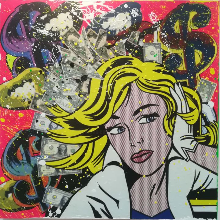 Collages intitolato "Money and Sadness" da Sara Arnaout, Opera d'arte originale, Collages
