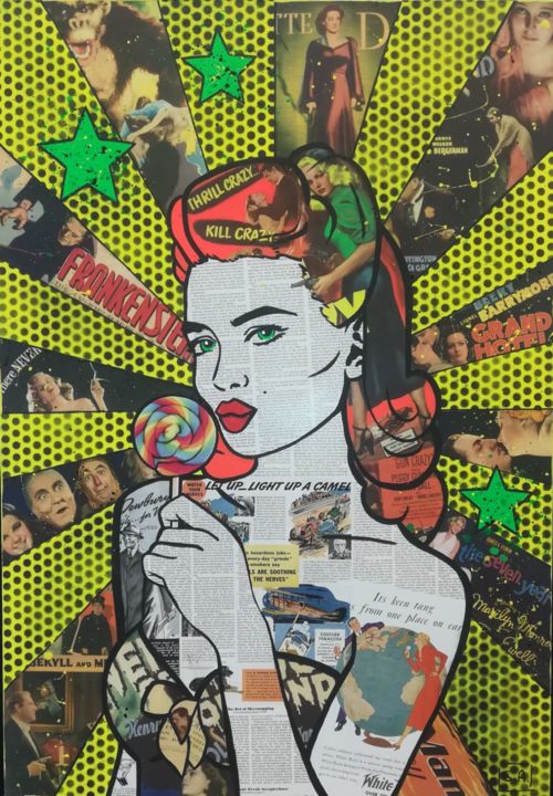 Collagen mit dem Titel "Betrayal and hatred" von Sara Arnaout, Original-Kunstwerk, Collagen
