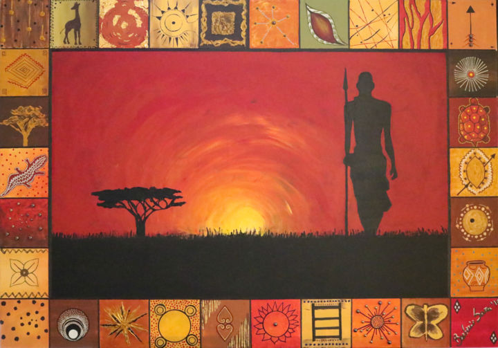 Painting titled "Africa" by Bsartist, Original Artwork, Acrylic