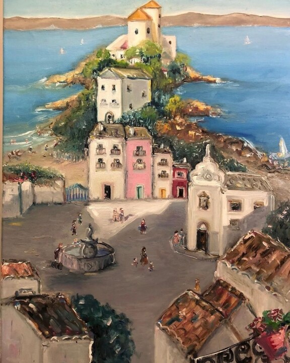 Pittura intitolato "La Fuente" da Sara Bento San Román, Opera d'arte originale, Olio Montato su artwork_cat.
