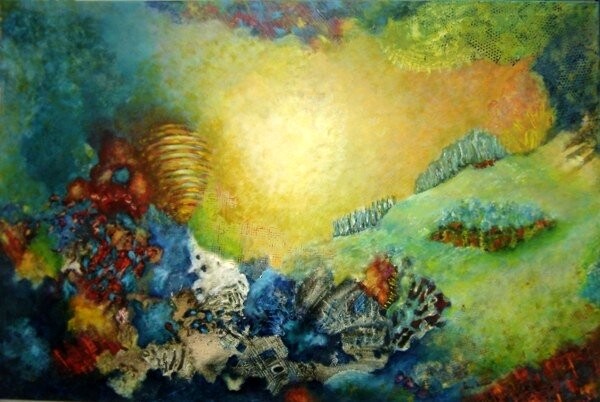 Painting titled "La esperanza es mi…" by Sara Diciero, Original Artwork, Oil