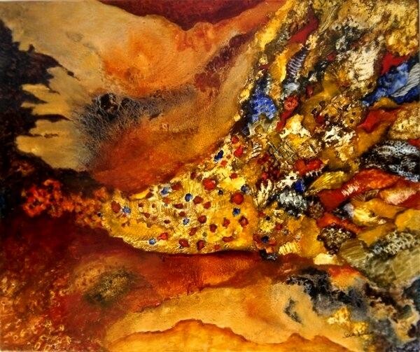 Pittura intitolato "Riqueza interior" da Sara Diciero, Opera d'arte originale, Olio