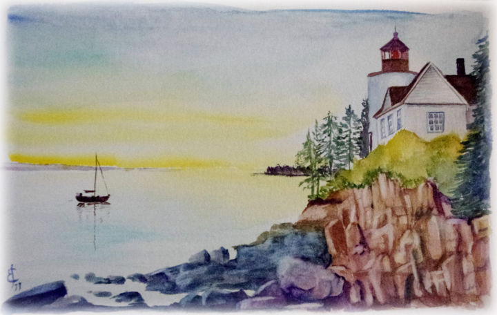 「phare」というタイトルの絵画 Sara Elena Bessonによって, オリジナルのアートワーク, 水彩画