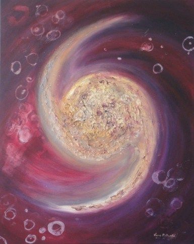Peinture intitulée "Nebula" par Sara R Burlé, Œuvre d'art originale, Huile