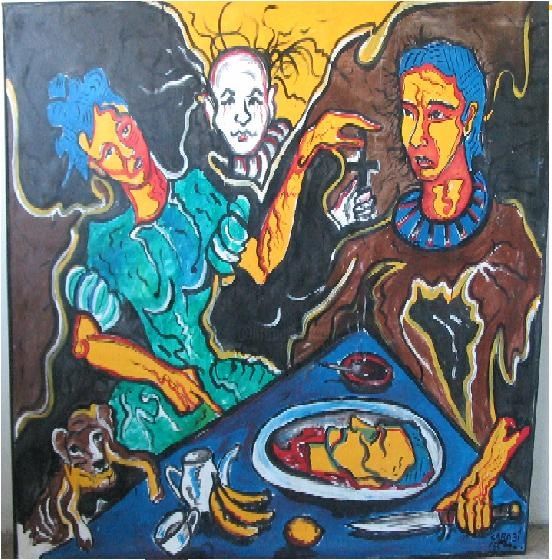 Painting titled "hombre mujer histor…" by Mario Sarabí, Original Artwork