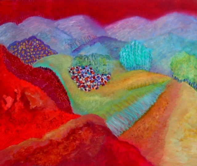 Pintura titulada "Cuesta que culmina…" por Sara Diciero, Obra de arte original, Oleo