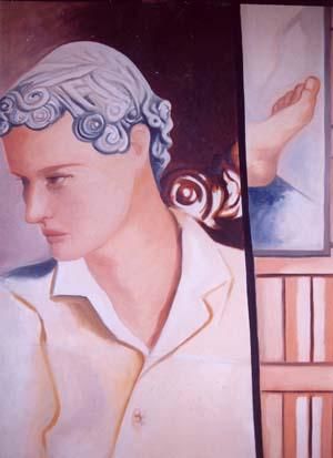 Pintura intitulada "rosto de moça" por Sara Rodrigues, Obras de arte originais,