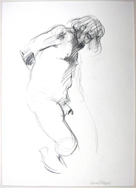 Dessin intitulée "nu homme 246" par Sarah François, Œuvre d'art originale, Conté