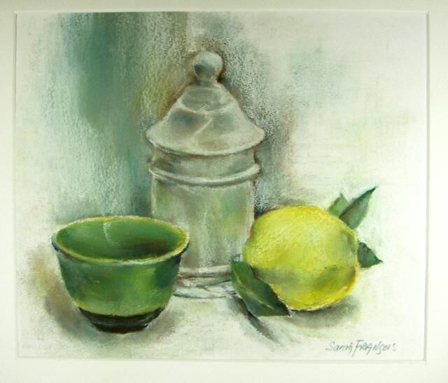 Dessin intitulée "Pot à épices et pom…" par Sarah François, Œuvre d'art originale, Pastel