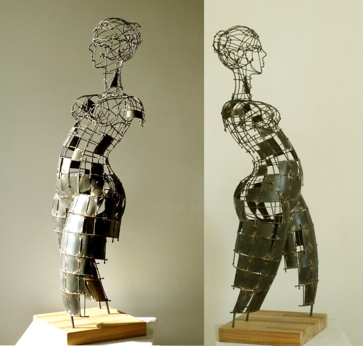 Sculpture intitulée "Femme Acier - 2" par Sarah François, Œuvre d'art originale, Métaux
