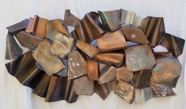 Sculpture titled "The Mass of Men" by Sarah Mulligan, Original Art, Metals