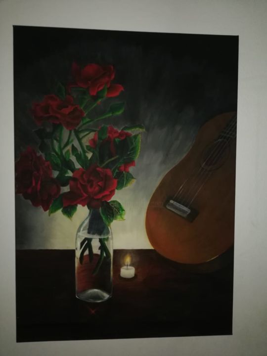 Schilderij getiteld "Romantic night" door Sarah Taleb, Origineel Kunstwerk, Acryl