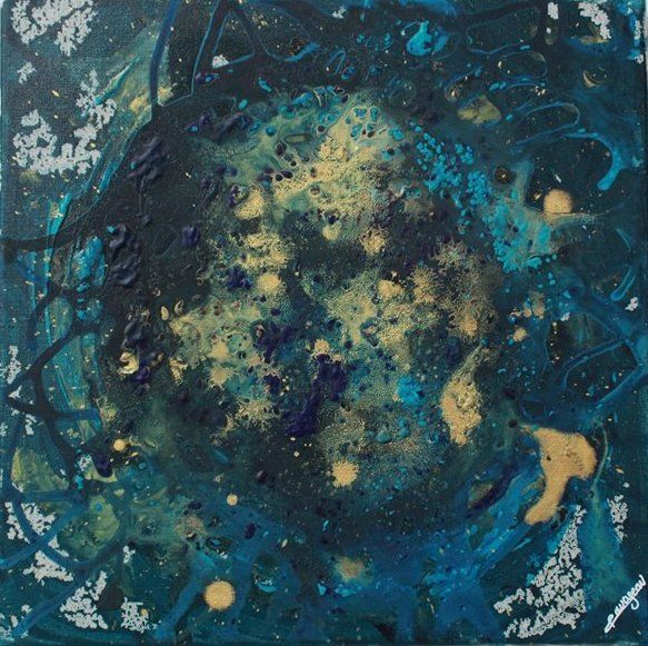 Peinture intitulée "tourbillon de dorur…" par Sarah Pavageau, Œuvre d'art originale, Acrylique