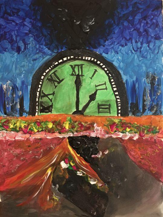 Peinture intitulée "Nuit sauvage" par Sarah Pavageau, Œuvre d'art originale,