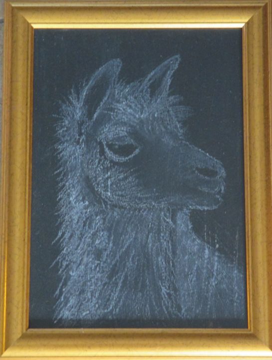 Peinture intitulée "lama-fier.png" par Sarah Terrettaz, Œuvre d'art originale