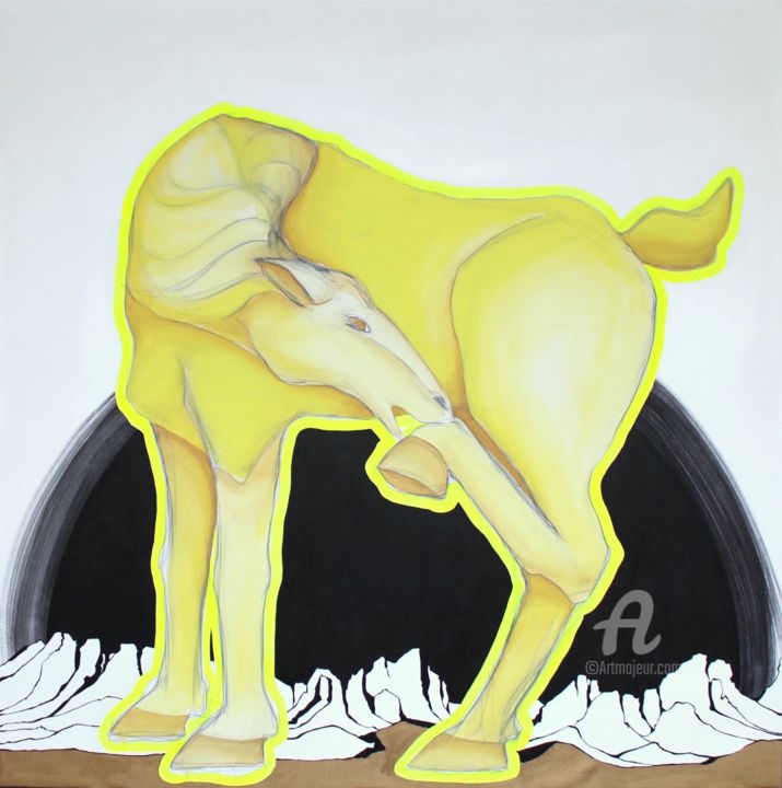 Painting titled "Horse" by Sarah Edwards, Original Artwork, Acrylic