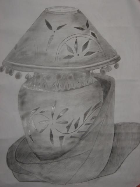 Drawing titled "Lamp" by Sarah Khan, Original Artwork