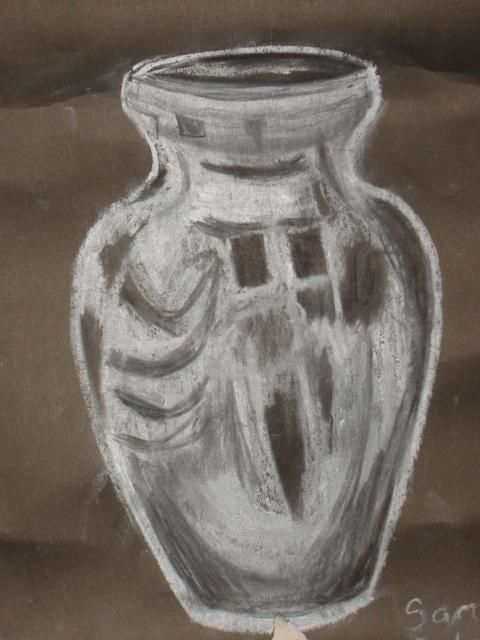 Drawing titled "Chalk" by Sarah Khan, Original Artwork