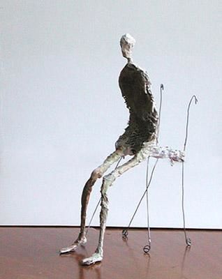 Sculpture titled "Figure on chair" by Sarah Heruty Katz, Original Artwork, Mixed Media