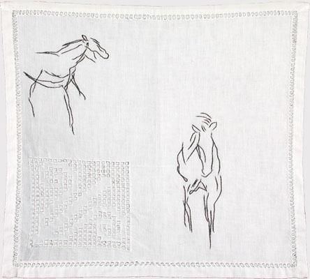Dessin intitulée "Horses -" par Sarah Heruty Katz, Œuvre d'art originale