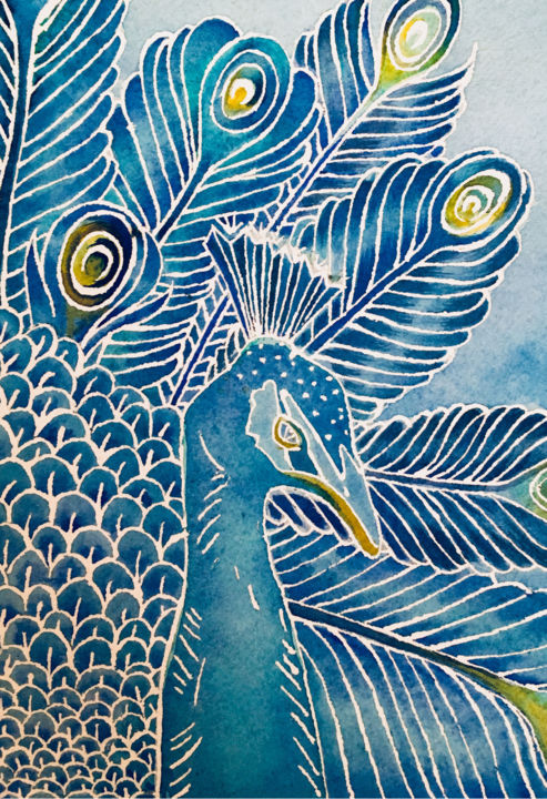 Peinture intitulée "oiseau-3.jpg" par Sarah Quarelle, Œuvre d'art originale, Aquarelle