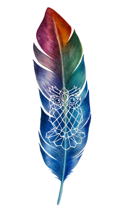Pintura titulada "plume chouette.jpg" por Sarah Quarelle, Obra de arte original, Acuarela