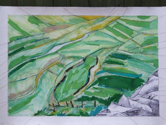 Printmaking titled "Nant Peris- Springt…" by Sarah Southall Ba (Hons), Original Artwork