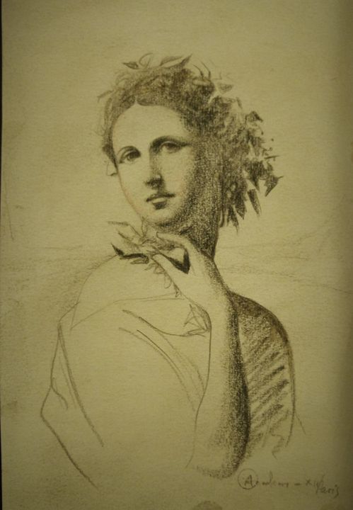 Drawing titled "Flora" by Marina Altieri, Original Art, Chalk