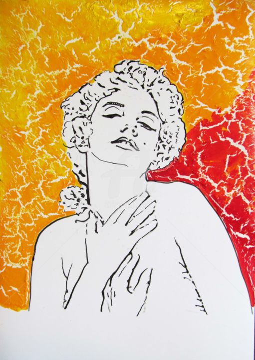 Painting titled "marilyn monroe pop…" by Sara Raquel Sarangello, Original Artwork, Oil