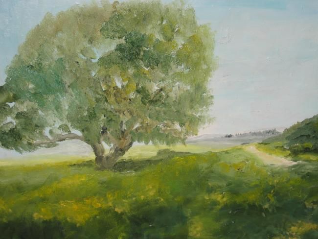 Картина под названием "The tree" - Sarah Rozen, Подлинное произведение искусства