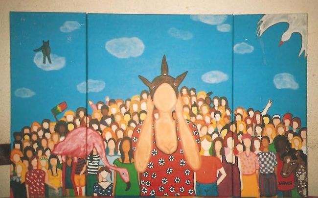 Pintura intitulada "O meu mundo" por Sara Vieira, Obras de arte originais, Óleo
