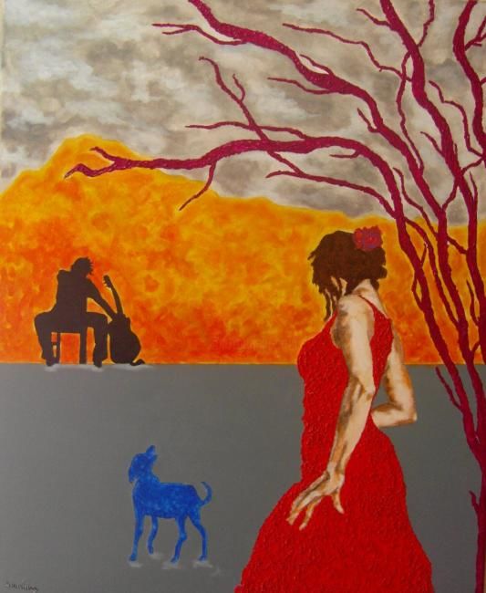 Pintura intitulada "Música IV - A Músic…" por Sara Vieira, Obras de arte originais, Óleo