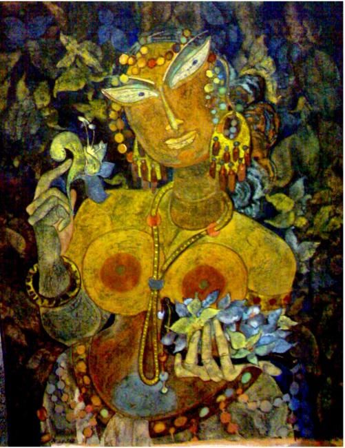 Painting titled "tillottma" by Sarbani Dasgupta, Original Artwork