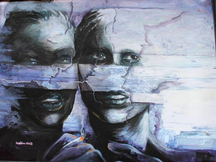Peinture intitulée "9PM" par Sardoine Mia, Œuvre d'art originale, Acrylique