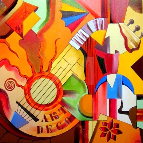 Painting titled "Art Déco" by Sarian, Original Artwork, Oil