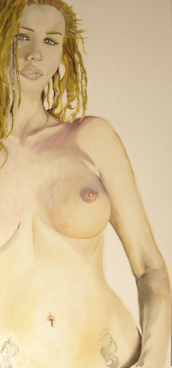 「Nude of Symba」というタイトルの絵画 Sarita Nanniによって, オリジナルのアートワーク, オイル