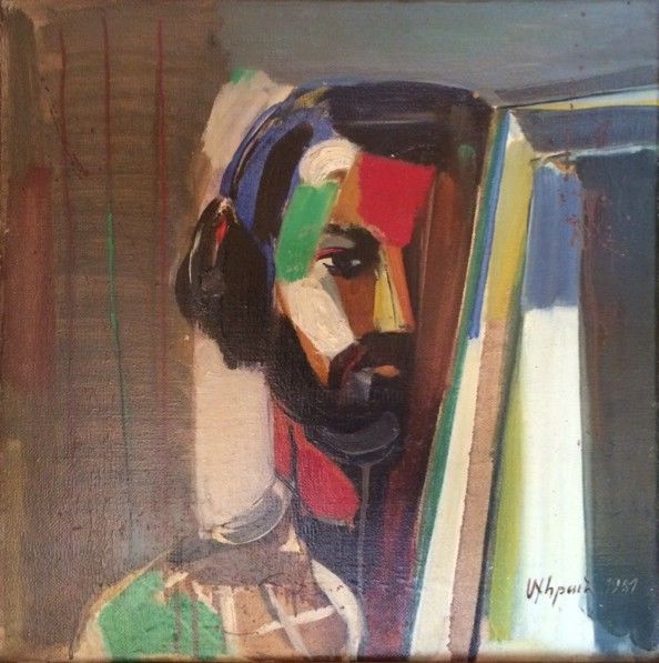 Картина под названием ""Портрет у мольберт…" - Sarkis Bagdasaryan, Подлинное произведение искусства, Масло