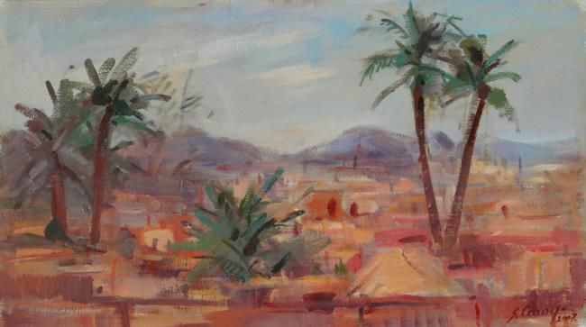 Painting titled "Marrakesh" by Sarmite Caune, Original Artwork