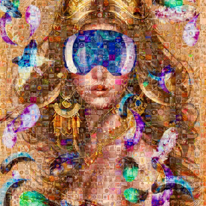 Fotografie getiteld "Mosaic Girl 013" door Saro, Origineel Kunstwerk, Digitale fotografie