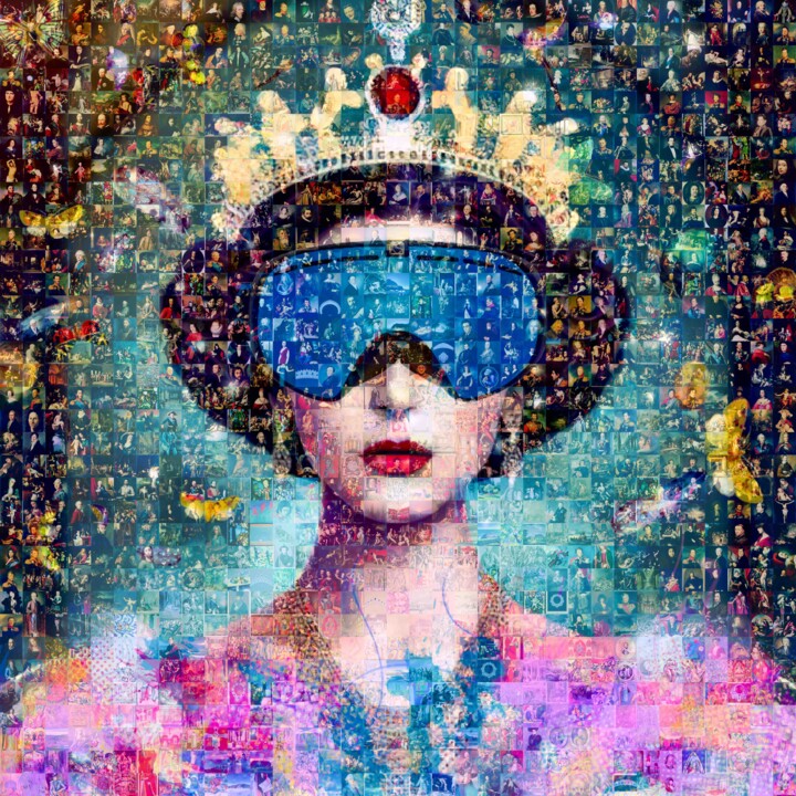 Photographie intitulée "Mosaic Girl 015" par Saro, Œuvre d'art originale, Photographie numérique Monté sur Aluminium