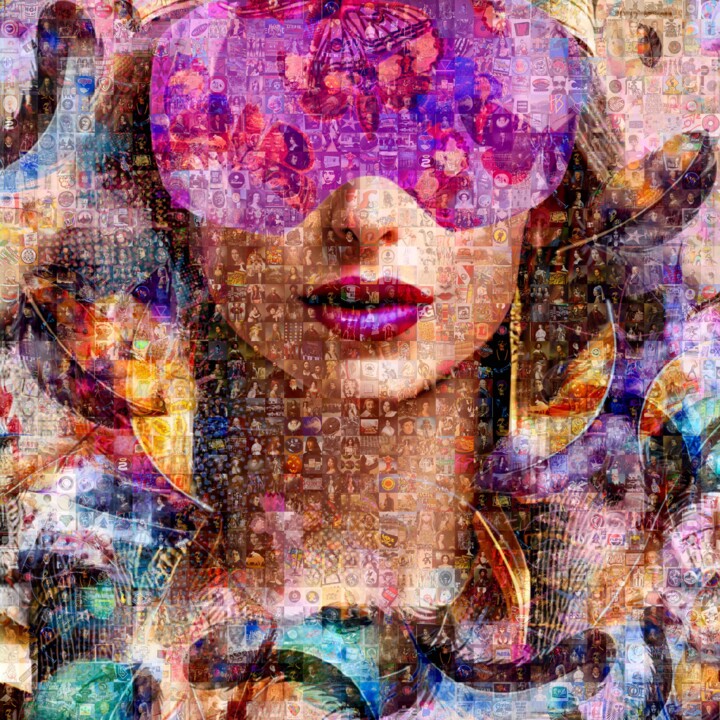 Fotografía titulada "Mosaic Girl 016" por Saro, Obra de arte original, Fotografía digital