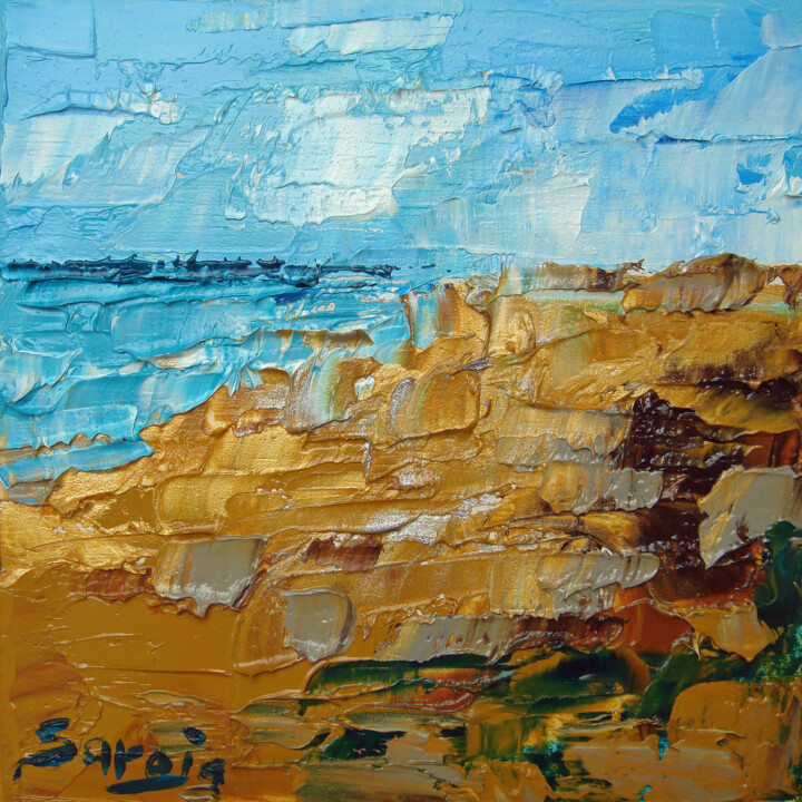 Painting titled "1188-10Q Costa Vice…" by Saroja, Original Artwork, Oil