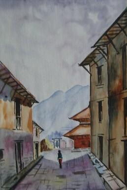 Painting titled "Going" by Sarupa Shrestha, Original Artwork, Other