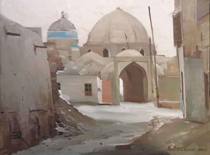 Peinture intitulée "Old street" par Sarvar Sulayman, Œuvre d'art originale, Huile