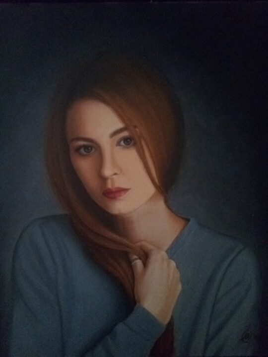 Painting titled "melancholy" by Sasa Milojkovic, Original Artwork, Oil