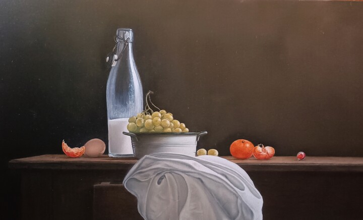 Painting titled "Still life" by Sasa Milojkovic, Original Artwork, Oil