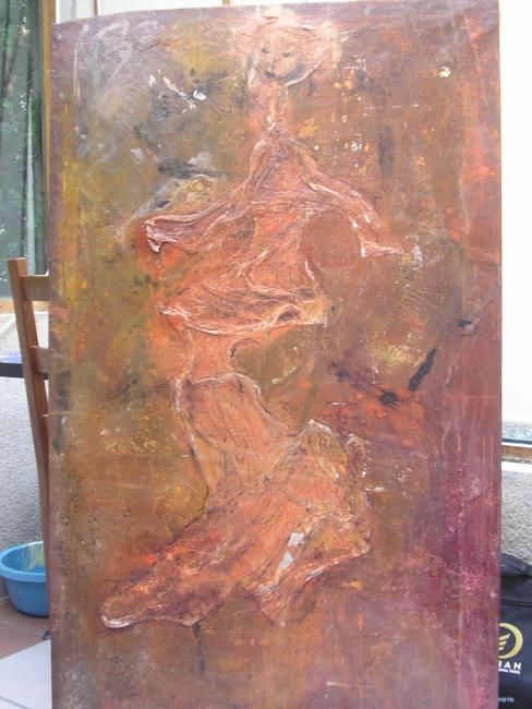 Peinture intitulée "edere aliquem" par Sylvie Lenfant, Œuvre d'art originale, Huile